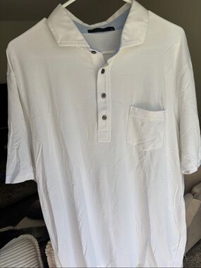 Greyson White Men's Polo with Chest Pocket